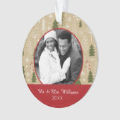 Vakantiefoto | kerstbospatroon ornament (voorkant)