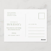Vakantiefoto Post Kaart | Moderne elegante kerst (Achterkant)