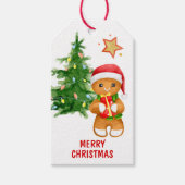 Vakantiegan Gingerbrood Man Cadeaulabel (Voorkant)