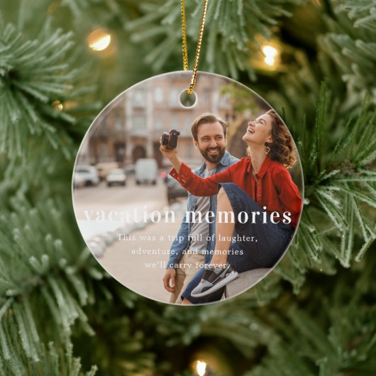 vakantiegeheugen | Sentimentele fotoherinnering Keramisch Ornament (Boom)