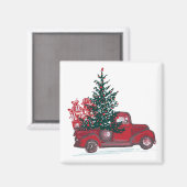 Vakantiegeld Classic Red Pickup Truck Magneet (Voorkant / Achterkant)