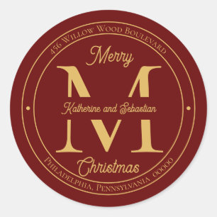 Vakantiegeld Elegant Monogram Terugkeeradres zegel