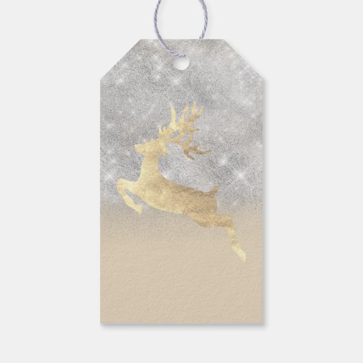 Vakantiegeld Label Grijze ivoren rendiervis Cadeaulabel (Achterkant)