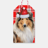 Vakantiegeld met een Collie Dog Kerstmis Cadeaulabel (Voorkant)