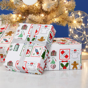 Vakantiegeneeskunde met stethoscoop Kerstverpleegs Cadeaupapier
