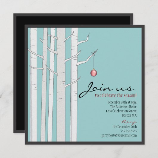 Vakantiegroei en uitnodiging tot invitering in Red (Voorkant / Achterkant)