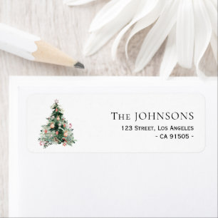 Vakantiegroen Kerstboom Adres Label
