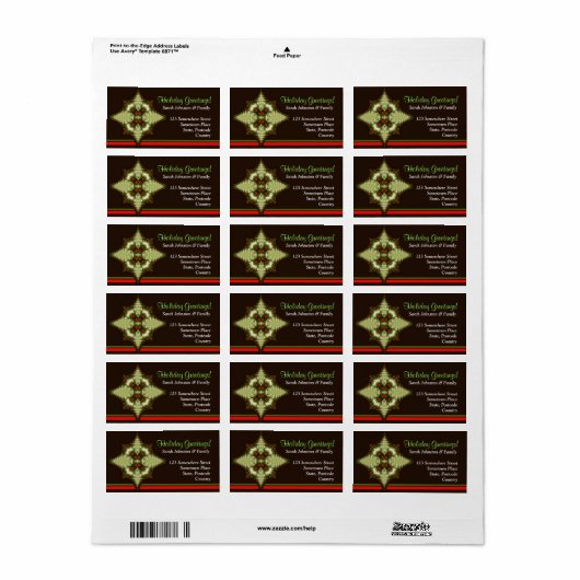 Vakantiegroet Fractal Emblem Etiket (Full Sheet)