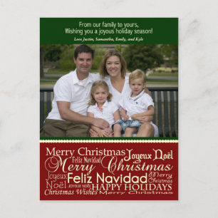 Vakantiegwoorden Collage kerstfoto Briefkaart