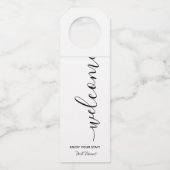 Vakantiehuis Black Welcome Bottle Hanger Label (Achterkant)