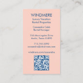 Vakantiehuis makelaar makelaar QR code Visitekaartje (Achterkant)