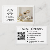 Vakantiehuis Modern Logo | Aangepaste QR-code Visitekaartje (Voorkant / Achterkant)