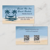 Vakantiehuis QR Code Beach Palm Tree Visitekaartje (Voorkant / Achterkant)