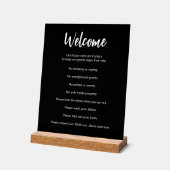 Vakantiehuis Regels Witte en Zwarte Sjabloon Acryl Bord (Hoek)