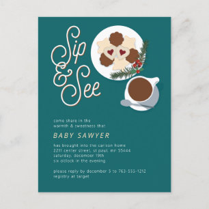 Vakantiekiekjes en koffie/thee Sip & See baby show Briefkaart