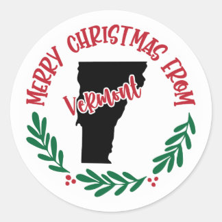 Vakantiekleefbrief uit Vermont Ronde Sticker