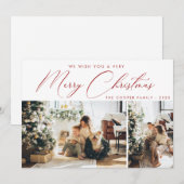 Vakantieknopkaart | Moderne kerst Kaart (Voorkant / Achterkant)