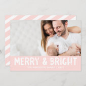 Vakantieknopkaart | Roze moderne kleding en helder Feestdagenkaart (Voorkant / Achterkant)