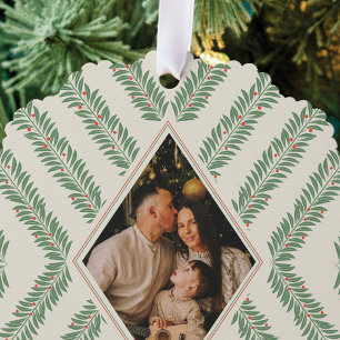 Vakantielofkwadrant Ivoor en Groen Ornament Kaart