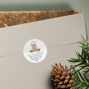Vakantiemaand Verplaatsende Aankondiging Terugkeer Ronde Sticker