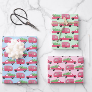 Vakantiemandwagens met wielrennen inpakpapier vel