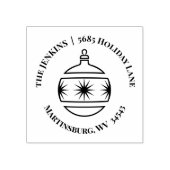 Vakantiemaneel kerstterugzendadres rubberstempel (Afrduk)