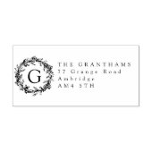 Vakantiemannen en bessen, hoofdmonogram 	rubberstempel (Afrduk)