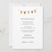 Vakantiemannen met kerstlichten op palmbomen aankondiging (Achterkant)