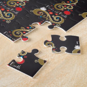 Vakantiemateriaal met groene kerstboomkleur legpuzzel (Zijkant)