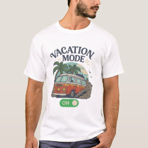 Vakantiemodus aan – Retro VW Camper Van Palm Tree T-shirt