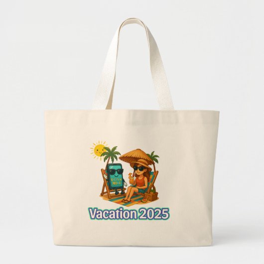 Vakantiemodus Canvas tas – Fun Beach Vibes Digital (Voorkant)