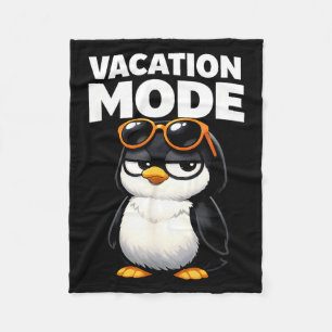 Vakantiemodus Cute Pinguïn Grappig Schattig Dier Fleece Deken