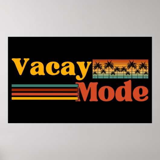 VAKANTIEMODUS PALMBOOM FAMILIEVAKANTIE POSTER (Voorkant)