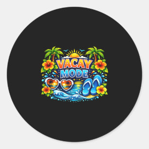 Vakantiemodus voor zomer cruise vakantie familie ronde sticker