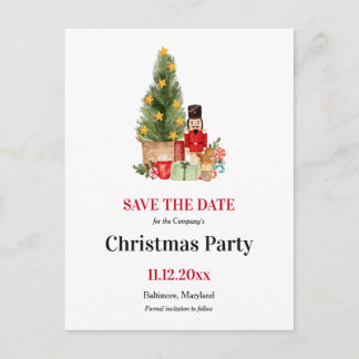 vakantienutkraker | Kerstfeest Bewaar de datum Aankondigingskaart