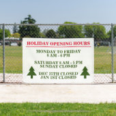 Vakantiepaneel openingstijden buitenshuis spandoek (Insitu)