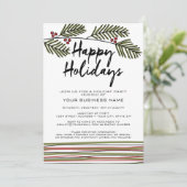 Vakantiepartij Whimsical Pine Tree Branches Kaart (Staand voorkant)