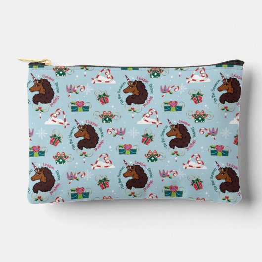 Vakantiepatroon Afro Eenhoorn Etui (Voorkant)