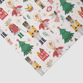 Vakantiepatroon in Notenkrakerballet Tissuepapier (Detail)