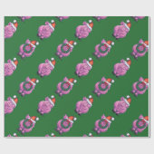 Vakantiepig in Santa Hat Pattern op Green Cadeaupapier (Vlak)