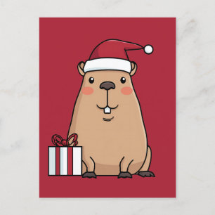 Vakantieplezier in Santa Capybara Briefkaart