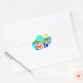 vakantiereis ronde sticker (Envelop)