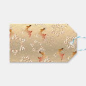 Vakantierrendieren Snowflakes op Roos Gold Cadeaulabel (Voorkant (Horizontaal))