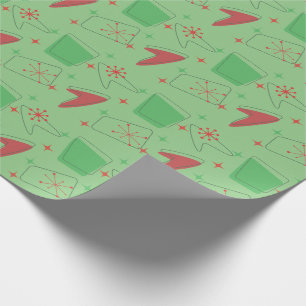 Vakantierretro atoompatroon cadeaupapier