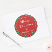 Vakantiescript Heldere kerst trendy kerst Ronde Sticker (Envelop)