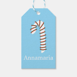 Vakantieseizoen Artistic Candy Cane Cadeaulabel