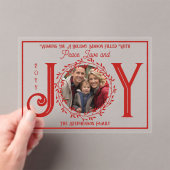 Vakantieseizoen Wishing You Peace Liefde en vreugd Acryl Uitnodigingen (Insitu (Draagbaar))