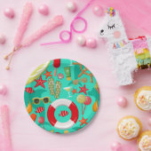 vakantiestranspatroon papieren bordje (Feest)