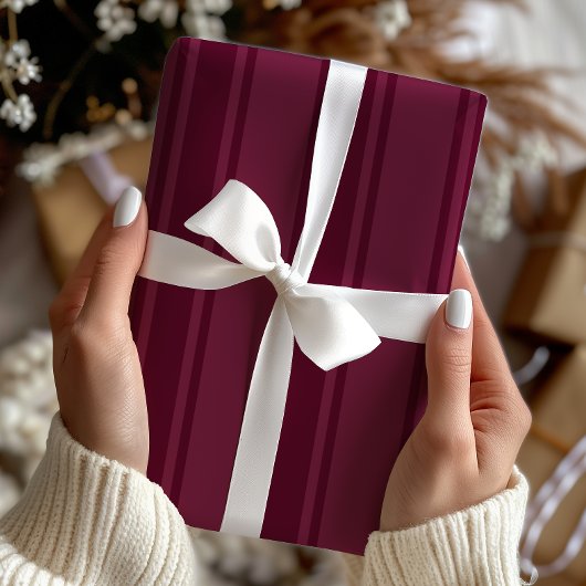 Vakantiestrepen Magenta Cadeaupapier