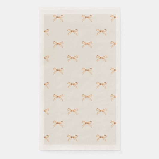 Vakantietafeldecor | Gold Bow Pastel Beige Servet (Voorkant)